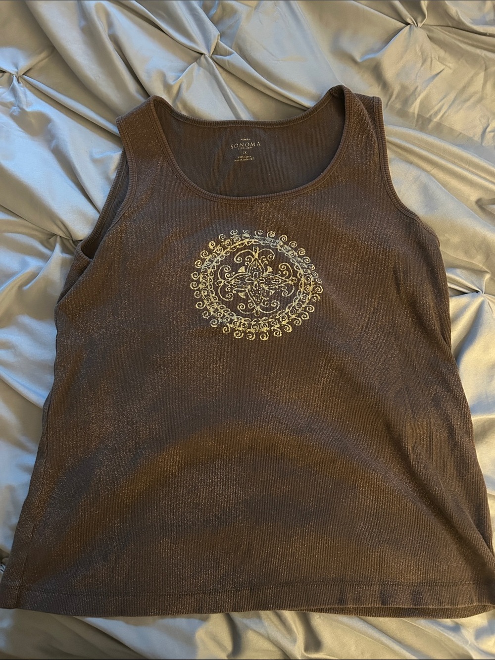 Sonoma Brown Tank with Gold Medallion